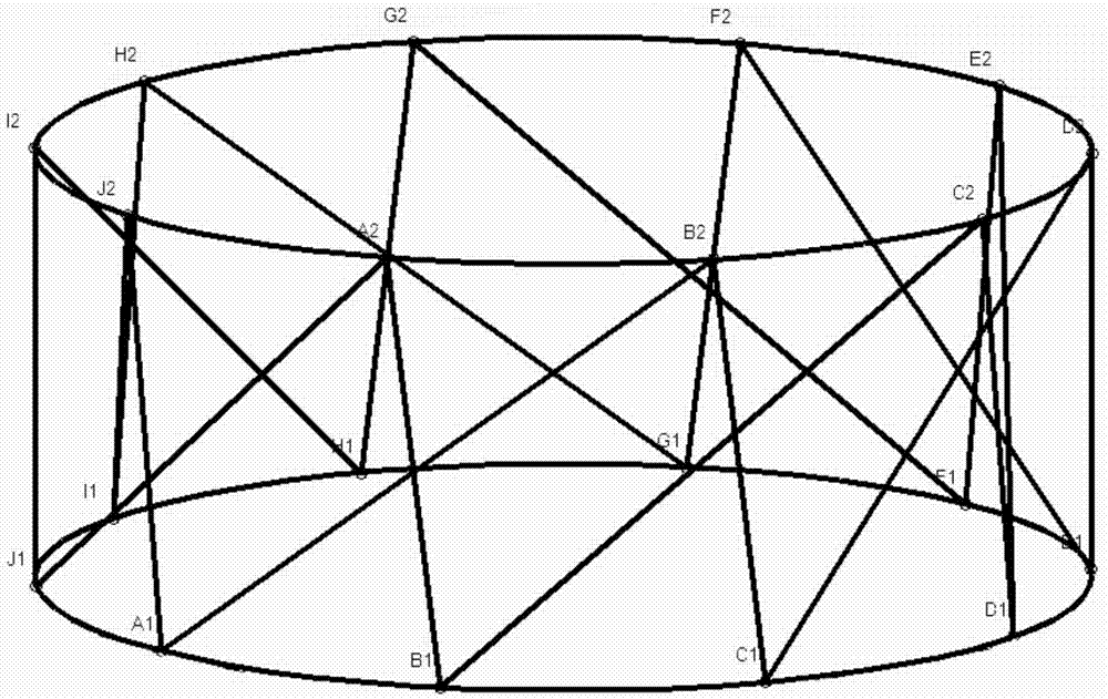 Quasi-regular ten-angular prism tensegrity deployable mechanism