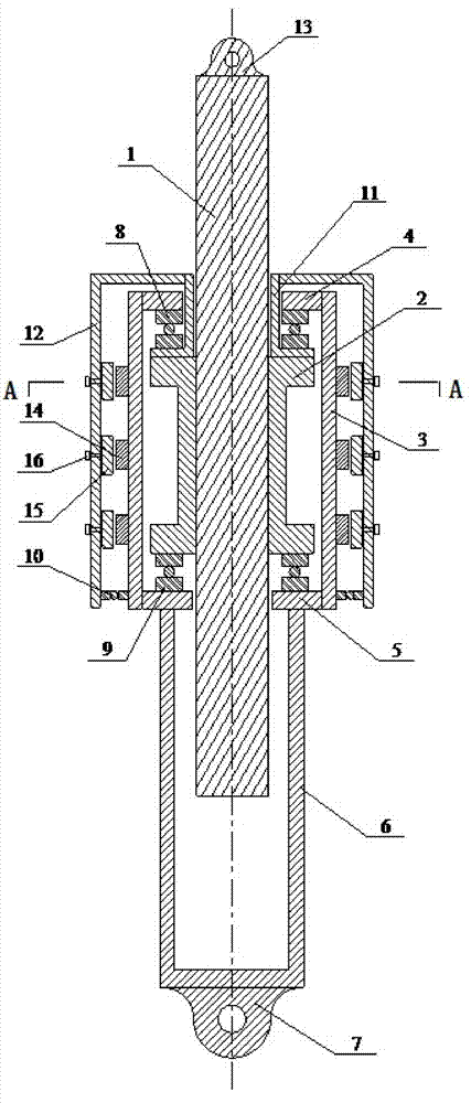 Outer cup rotary axial eddy current damper