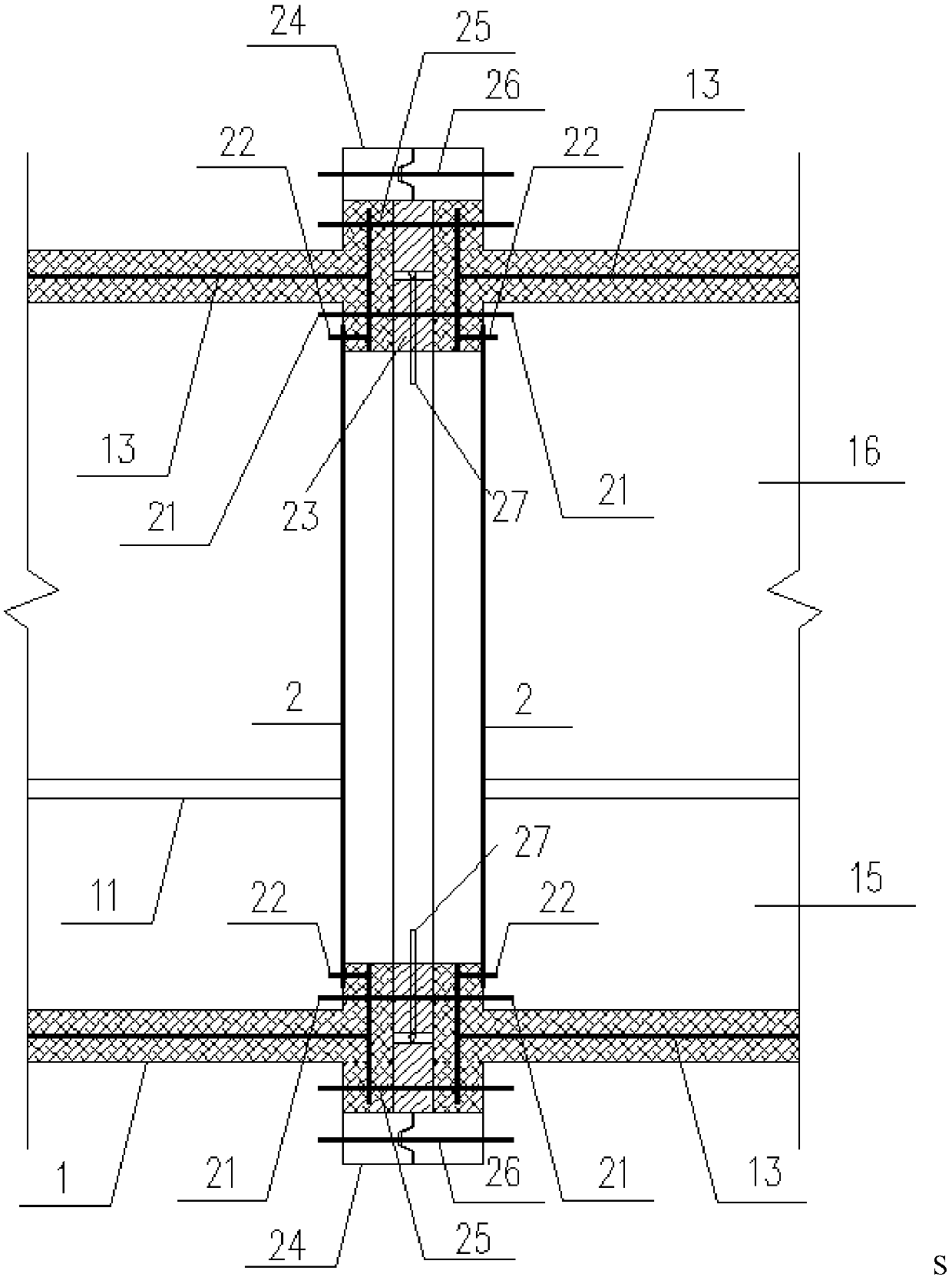 Sea-crossing water suspended high-speed rail tunnel structure, construction method thereof, and control method