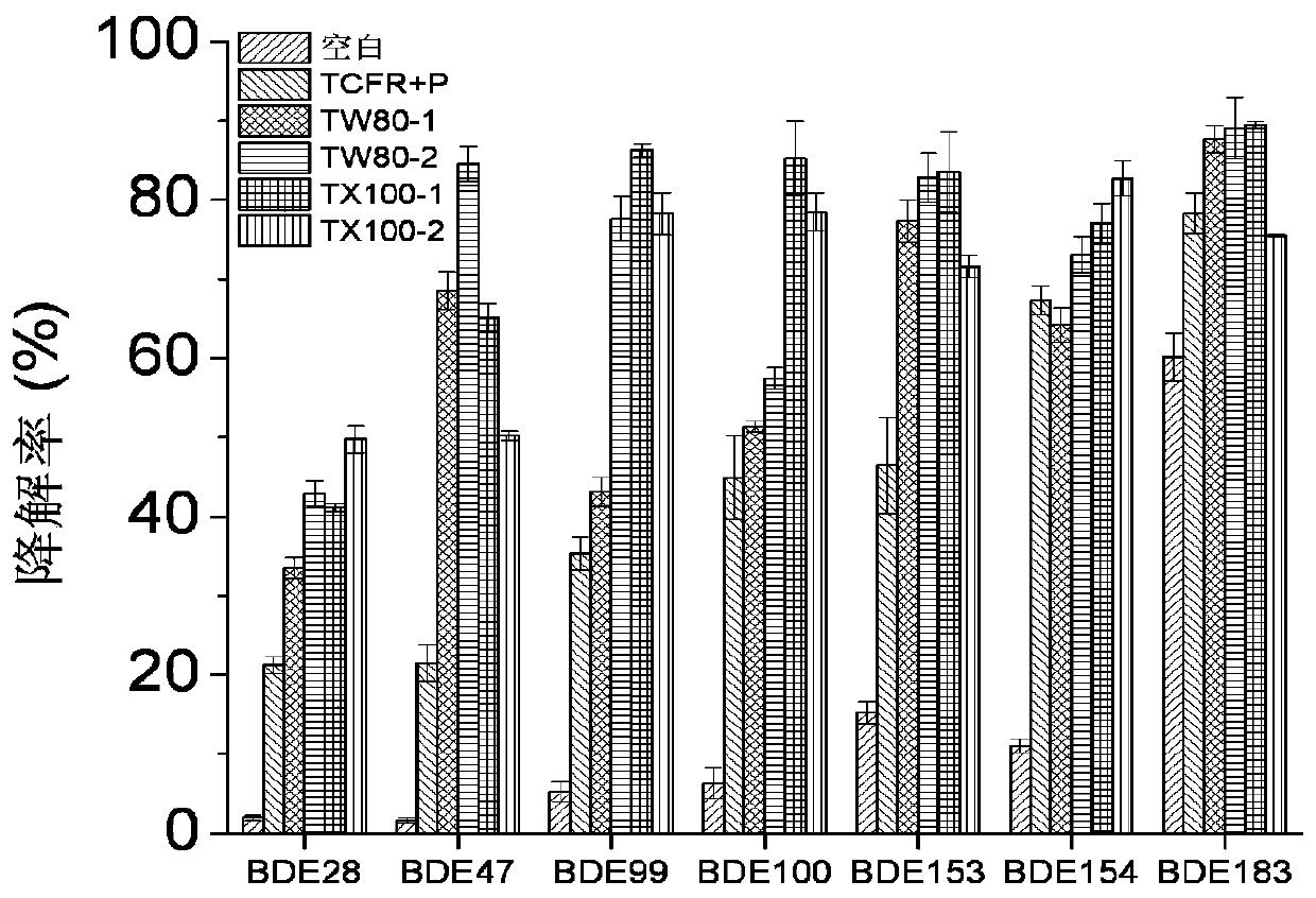 Surfactant-enhanced tourmaline-like Fenton-like microbial remediation method for polybrominated diphenyl ether-contaminated soil