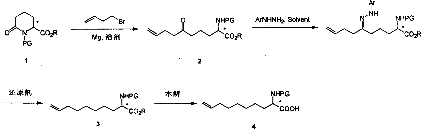 Method for synthesizing 2 - amido - 9 - capric olefine acid
