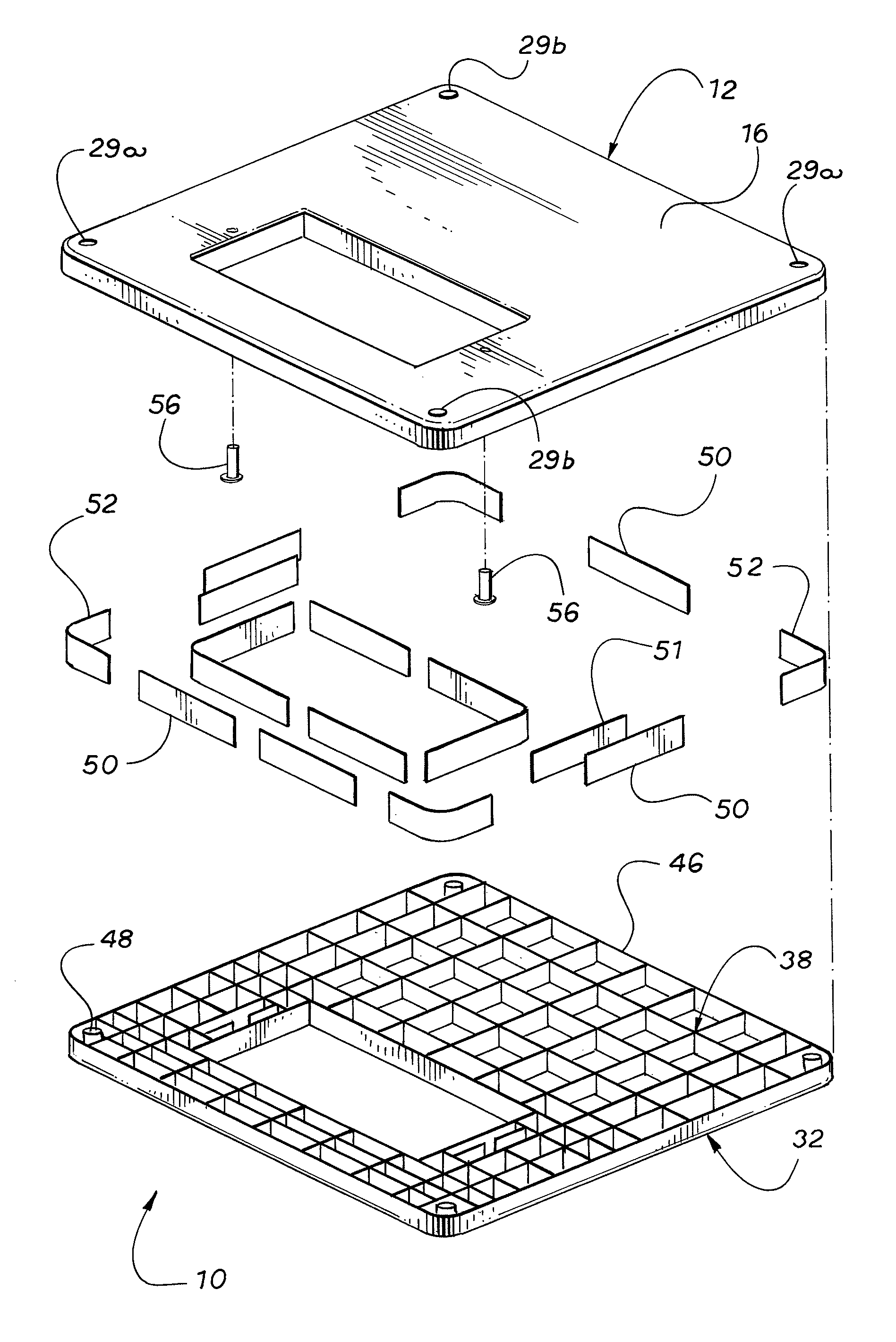 Two-piece plastic equipment pad