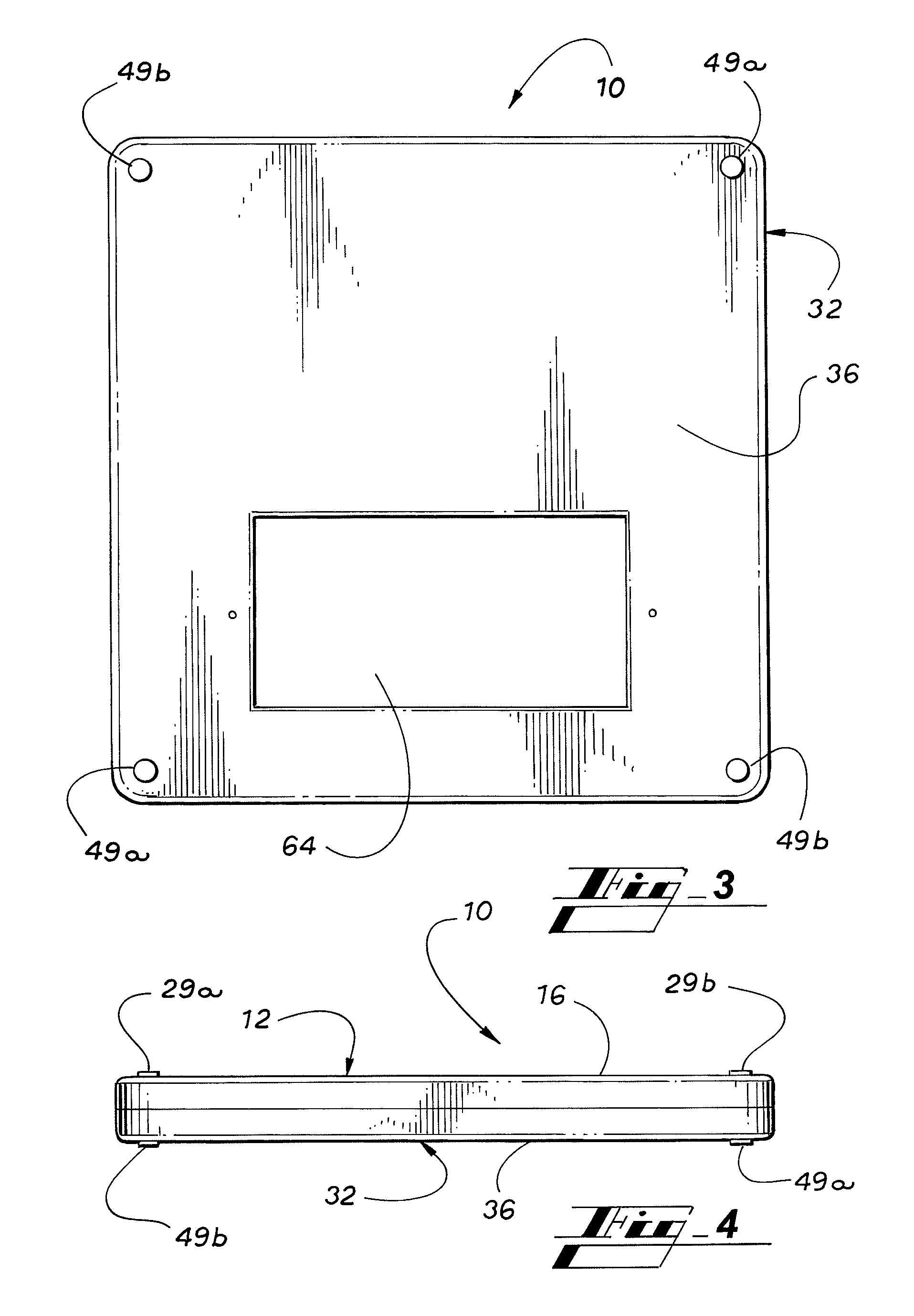 Two-piece plastic equipment pad