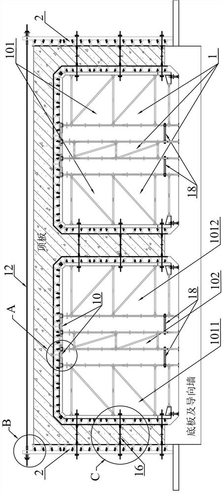Construction method of movable assembled light formwork cast-in-place box culvert
