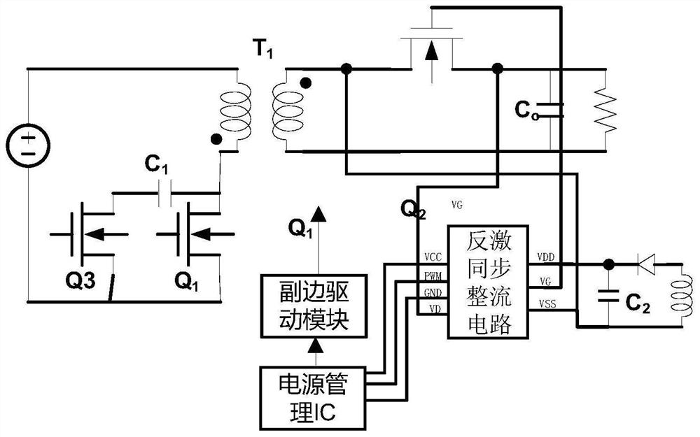 A flyback synchronous rectifier circuit