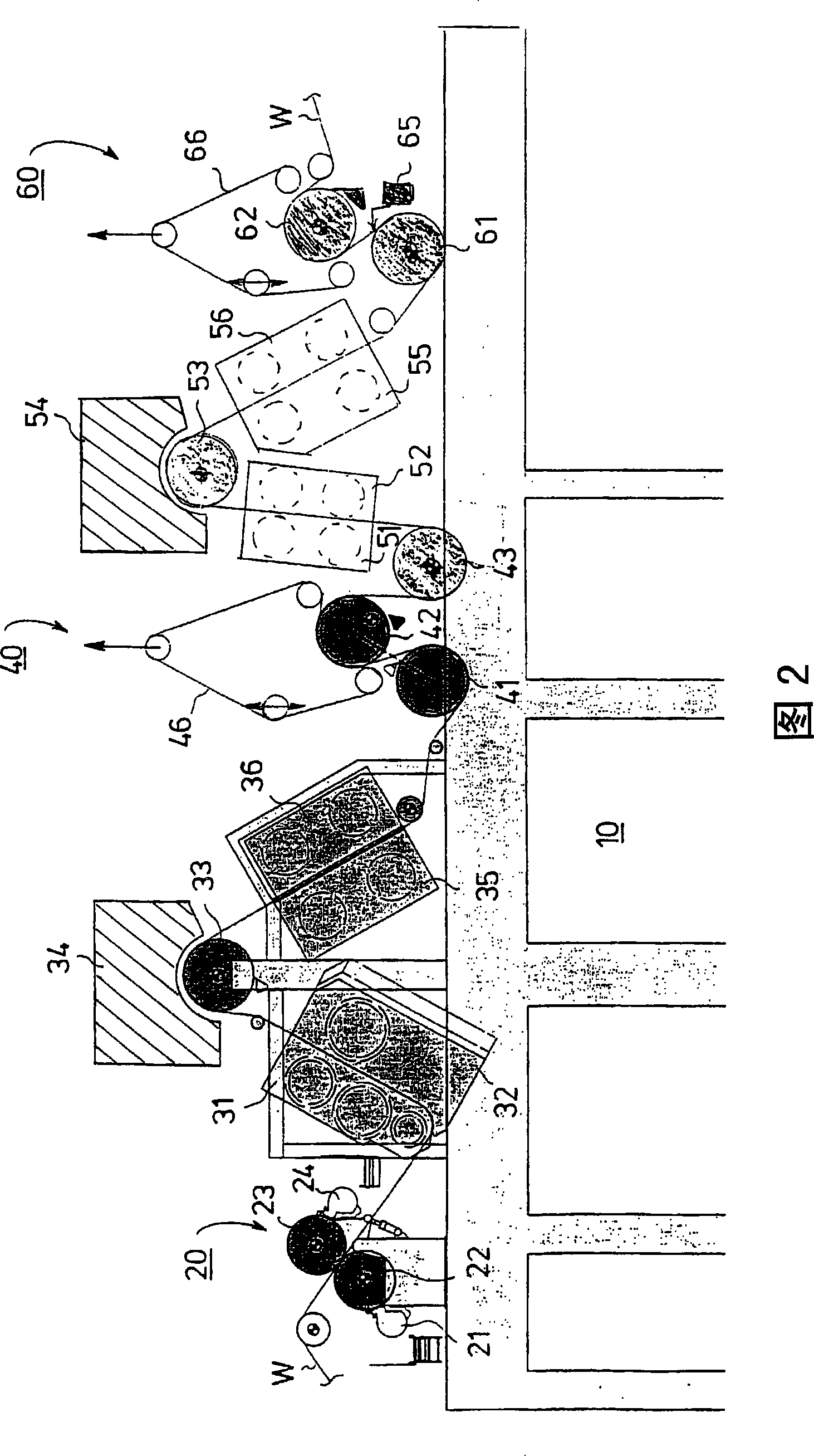 Method for control of the curl of paper in the treatment of surface-sized paper, and finishing section of a paper machine