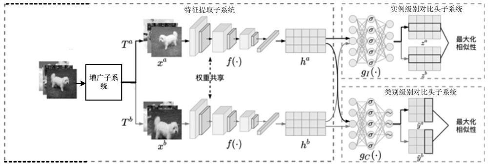Large-scale image online clustering system and method based on comparison learning