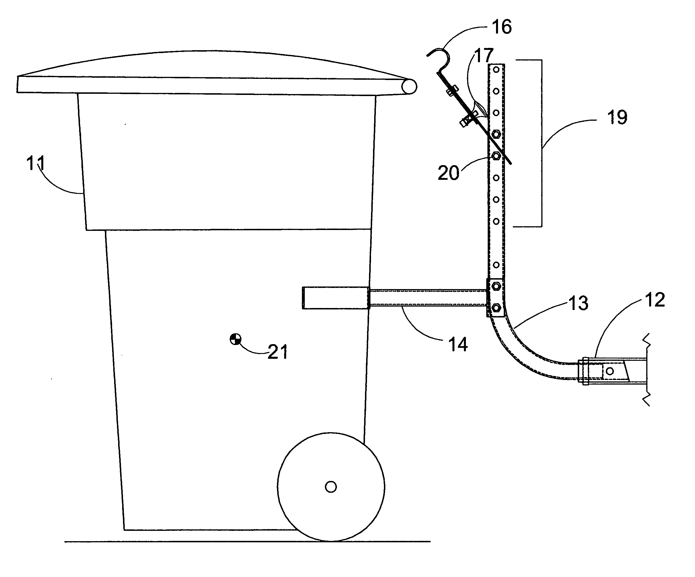 Transport assistance device for large, wheeled refuse containers