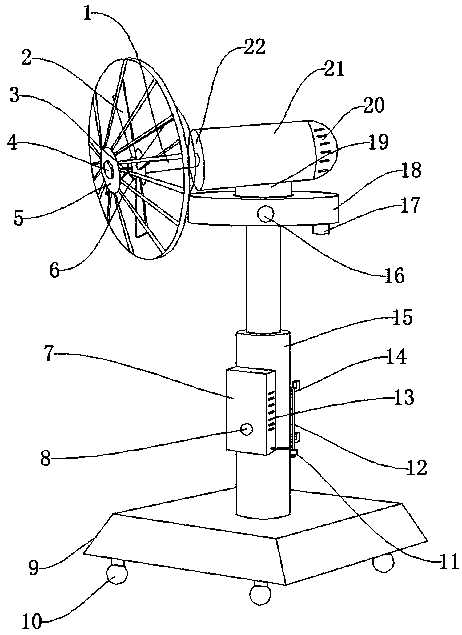Floor fan capable of automatically adjusting height