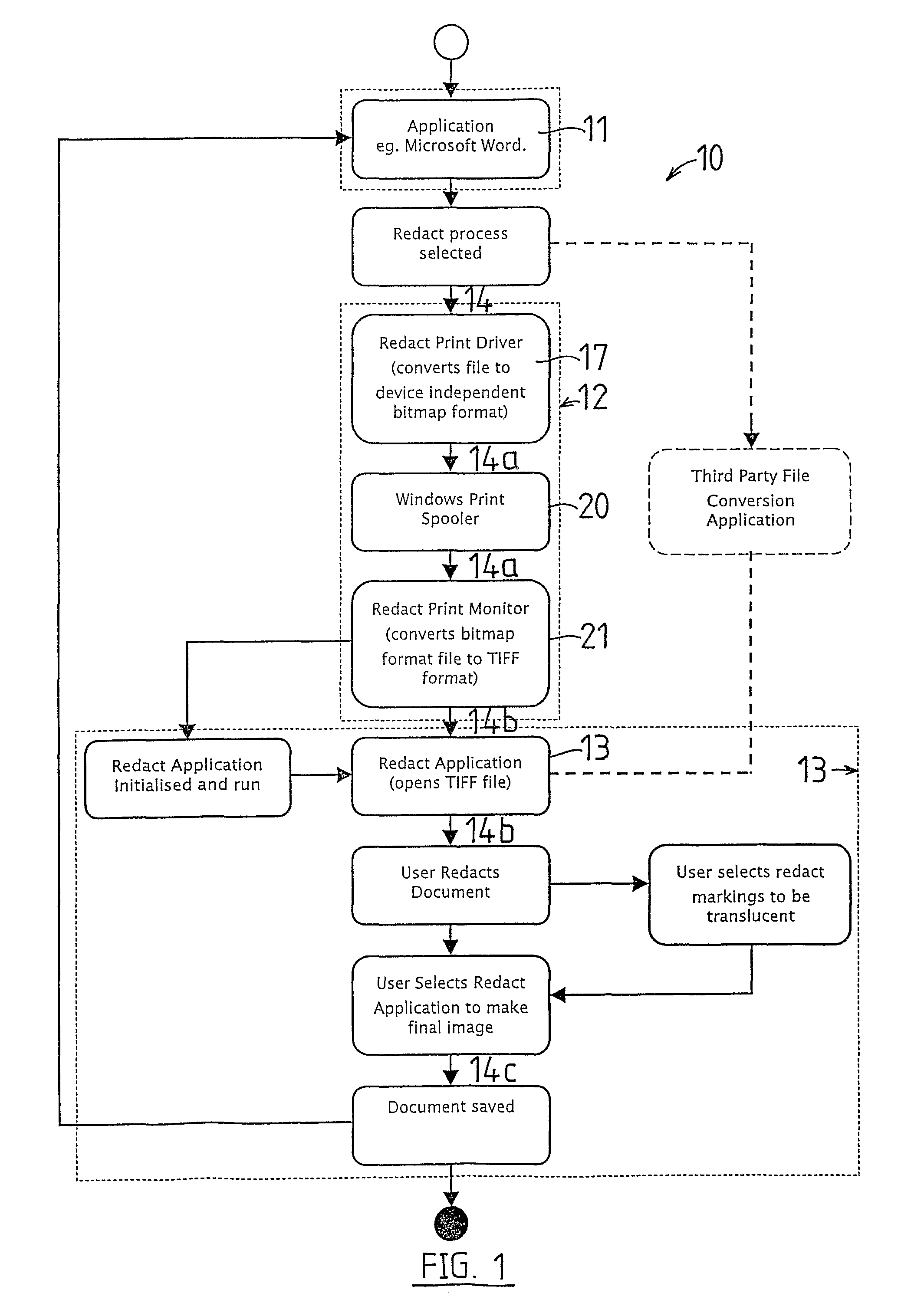 Process for electronic document redaction