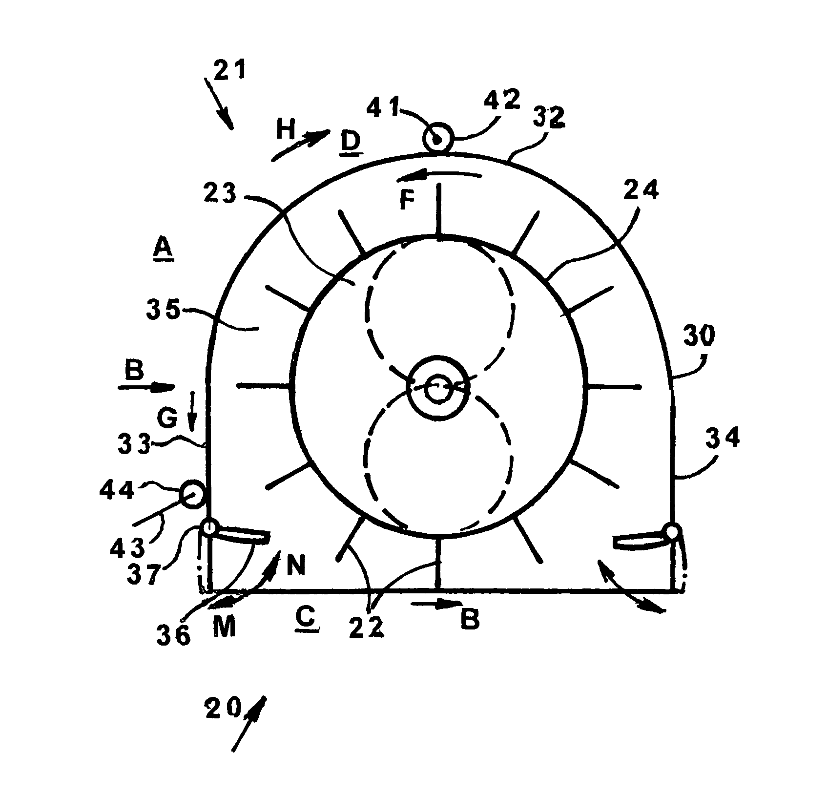 Apparatus for receiving and transferring kinetic energy from water flow