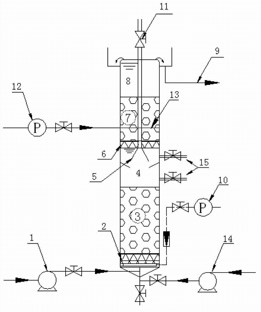 Method for deep denitrification of integrated biological aerated filter
