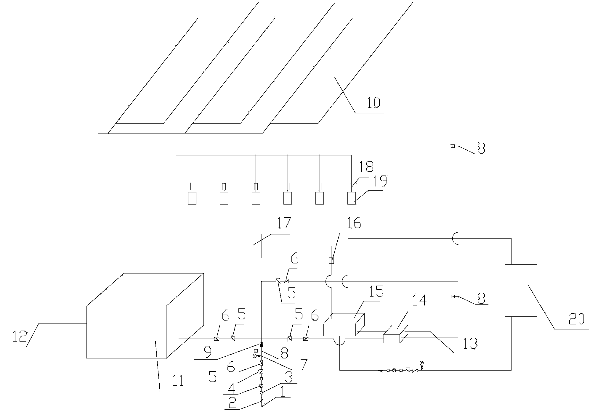 Underground water source radiation plate type air conditioning system