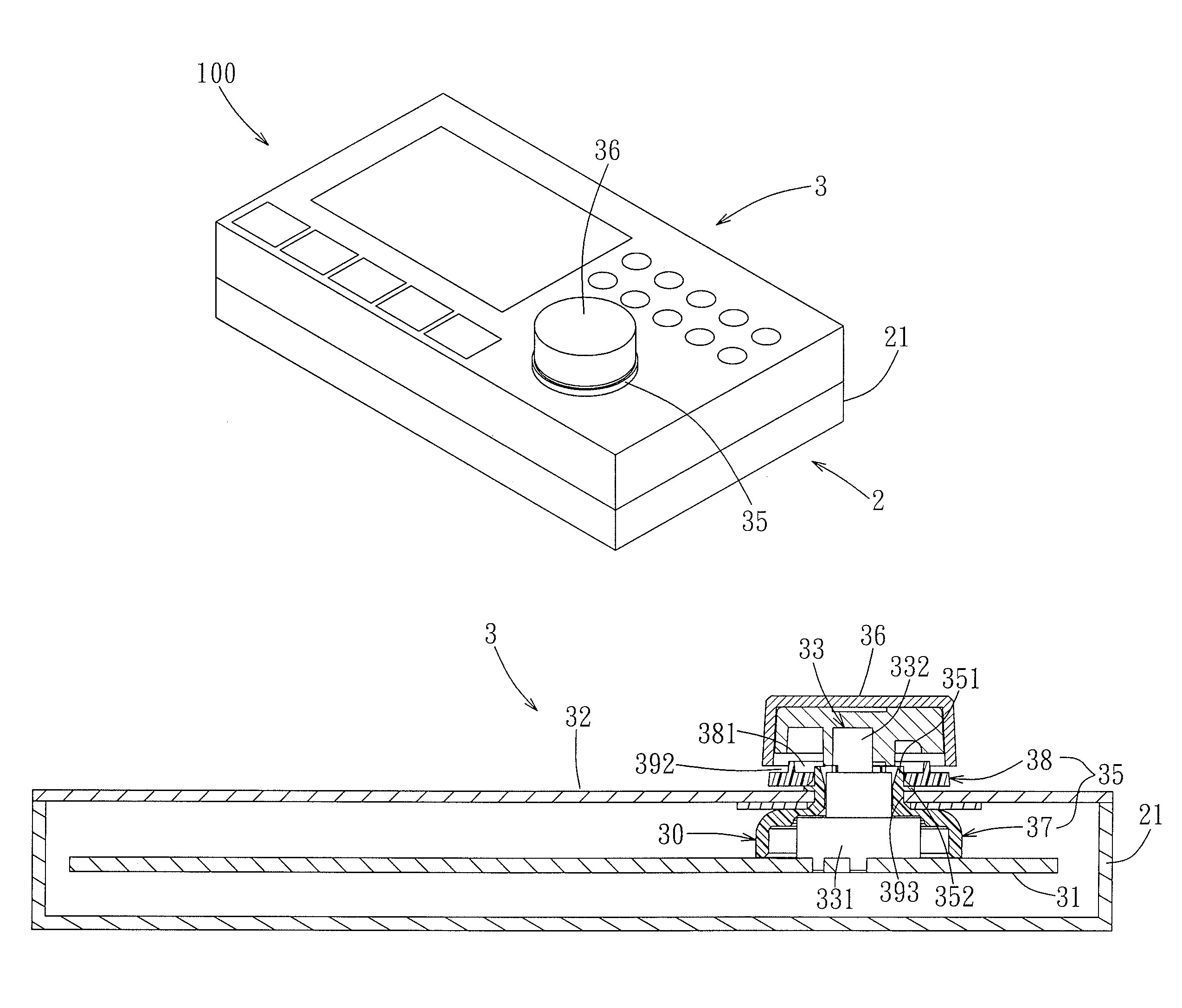 Light-emitting knob mechanism and an audio system incorporating the same