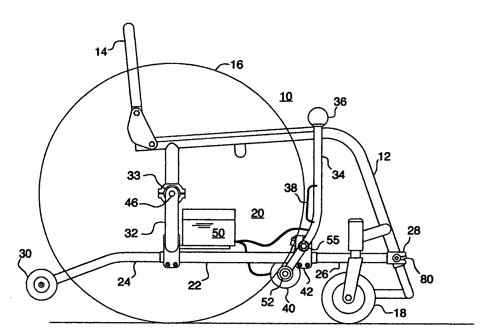 Powered drive apparatus for wheelchair