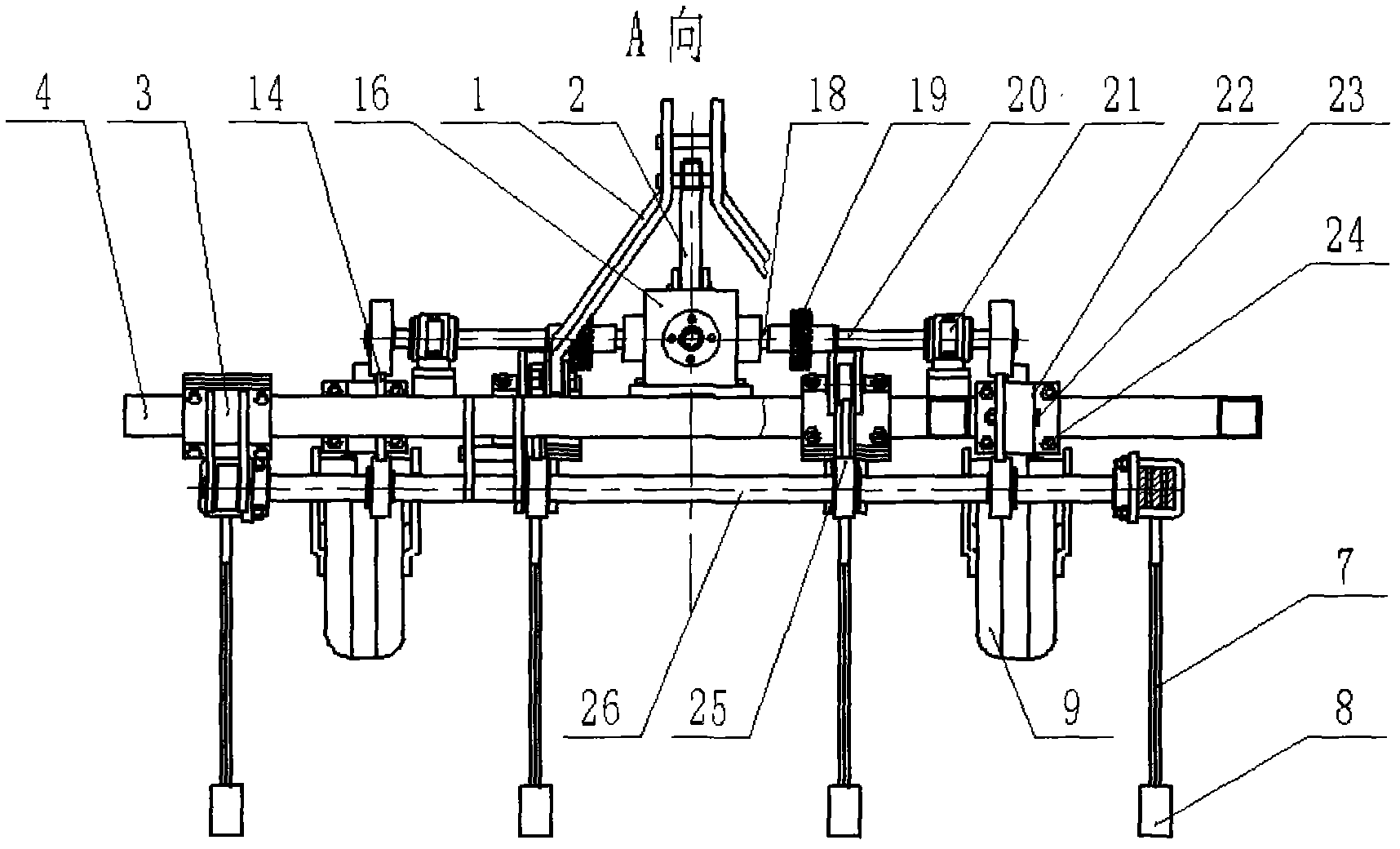 Dual-row reverse-vibration subsoiler