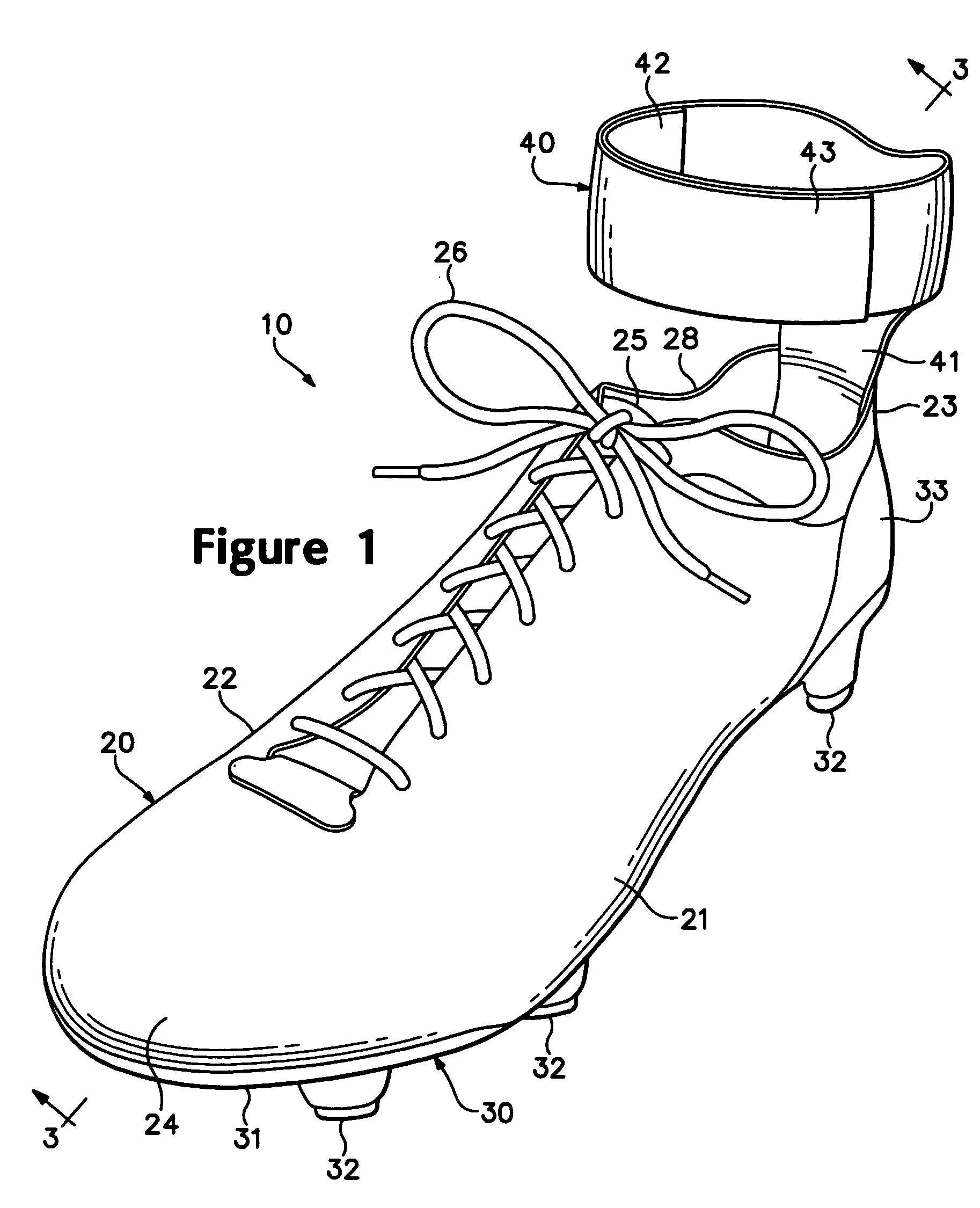 Article of athletic footwear with a leash