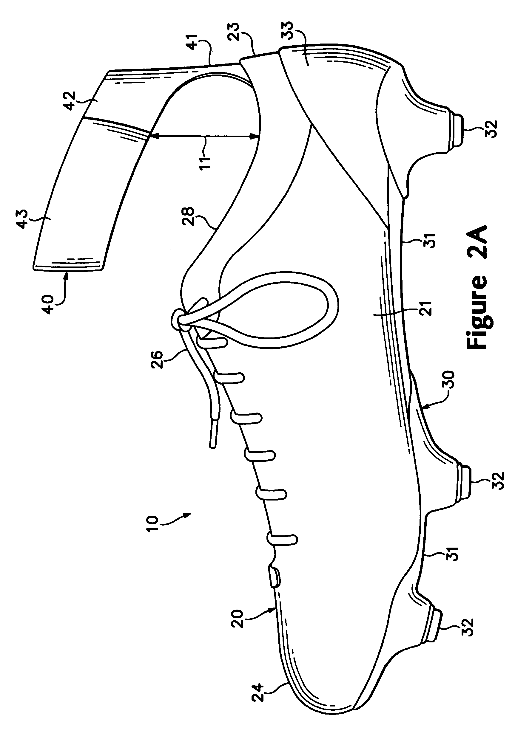 Article of athletic footwear with a leash