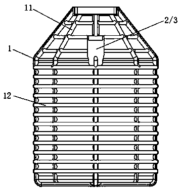 Urn-type septic tank for rural sanitary toilet