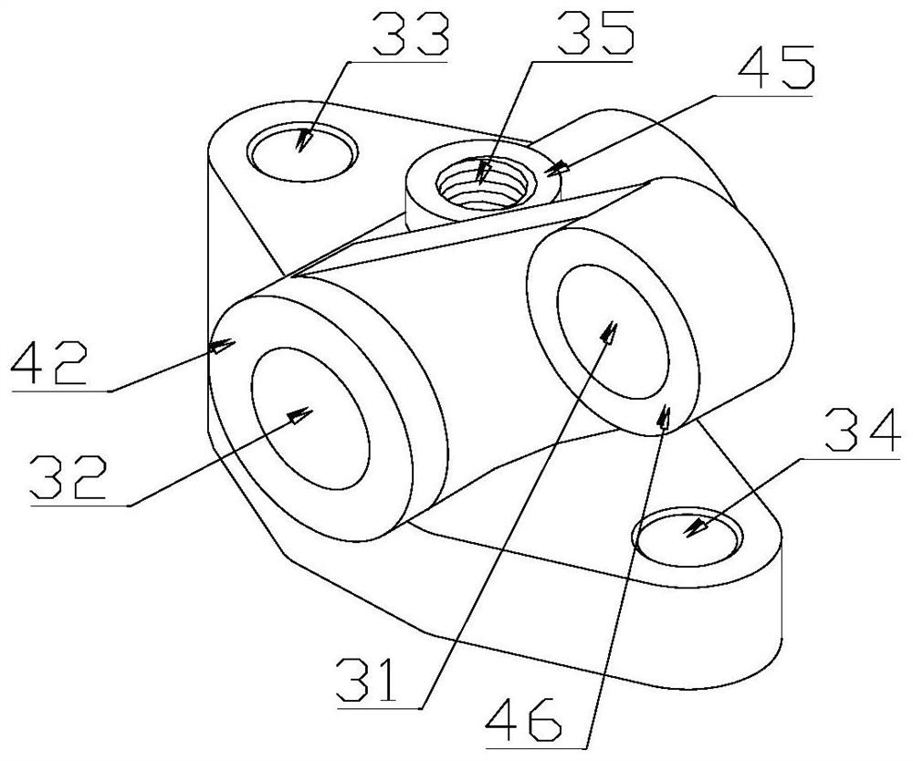 Clamping device for drilling jig for rocker arm support of diesel engine