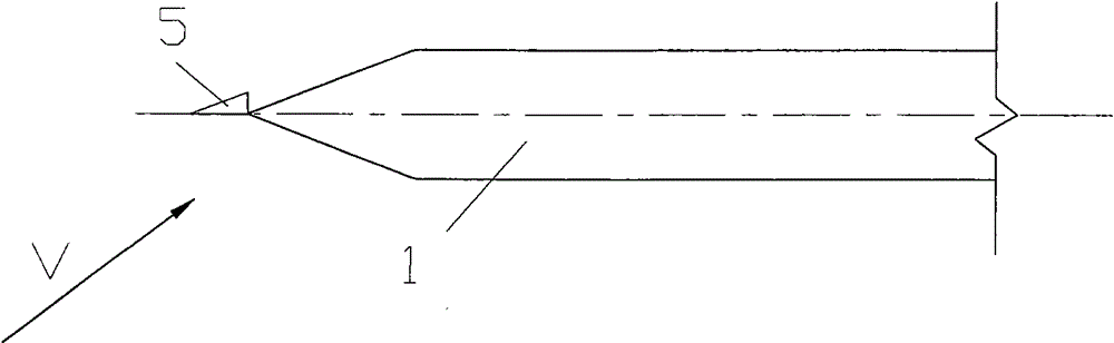 Device for eliminating side force of slender body at large incidence angle