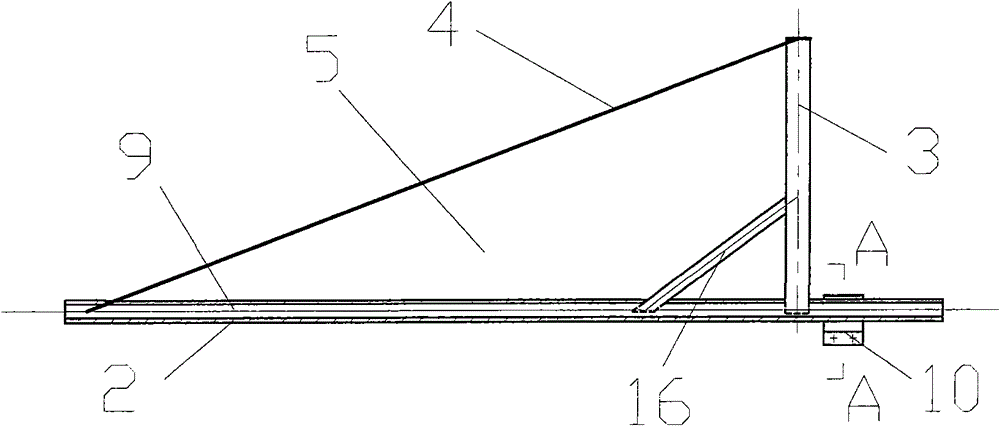 Device for eliminating side force of slender body at large incidence angle