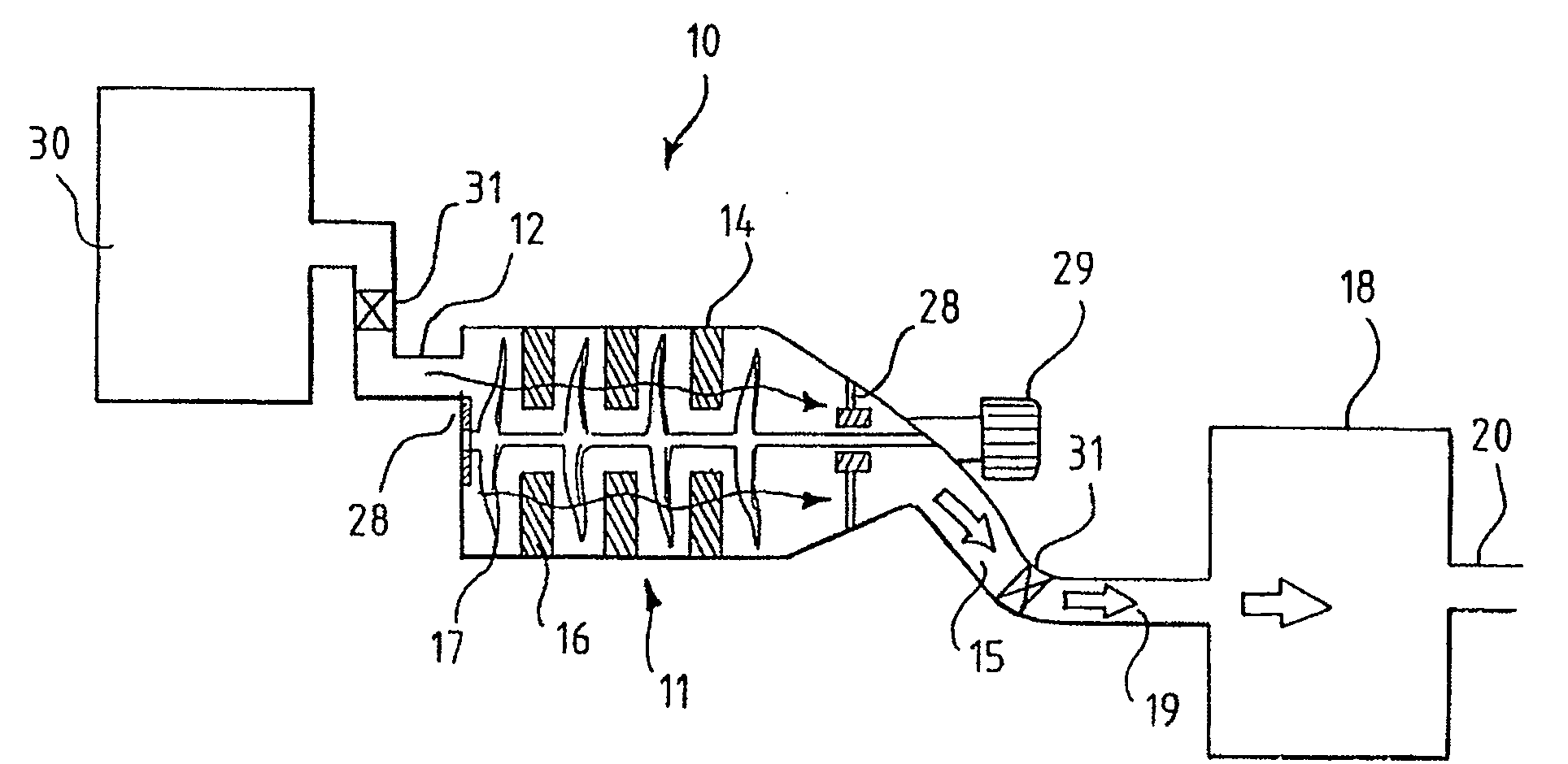 Ultra-high speed vacuum pump system with first stage turbofan and second stage turbomolecular pump