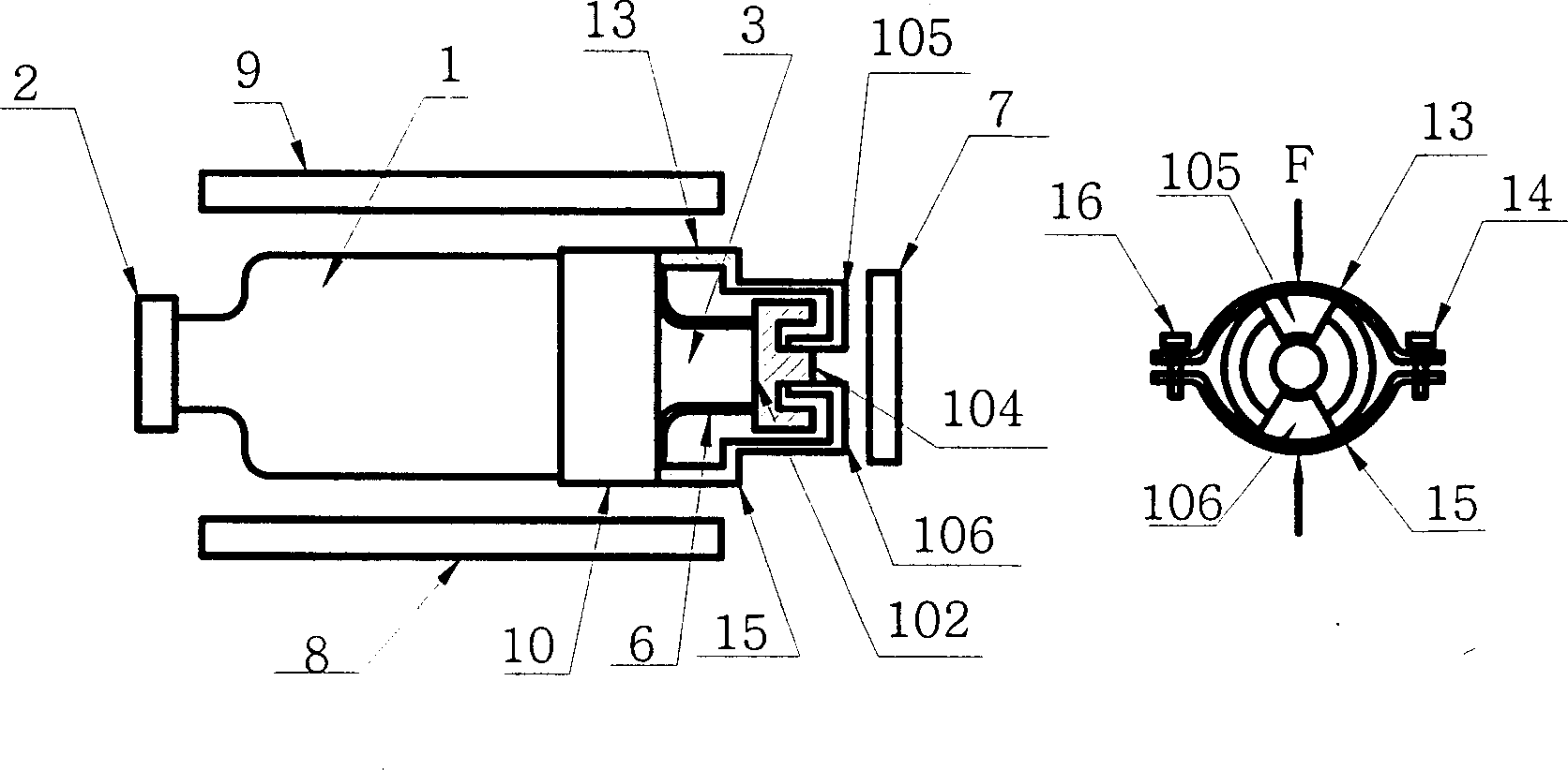 Elastic stressing stress birefringence double-frequency laser