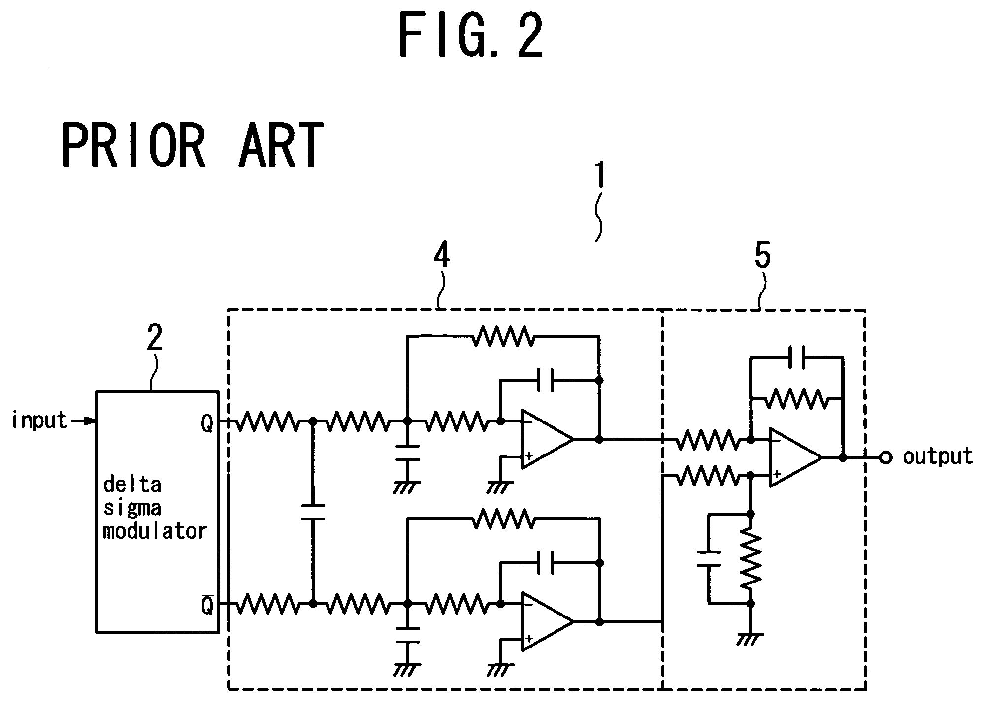 Output filter for delta sigma modulator and digital signal processor provided with the same