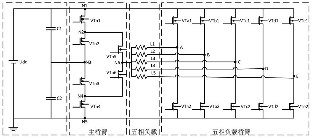 Five-level multi-bridge-arm switching power amplifier circuit