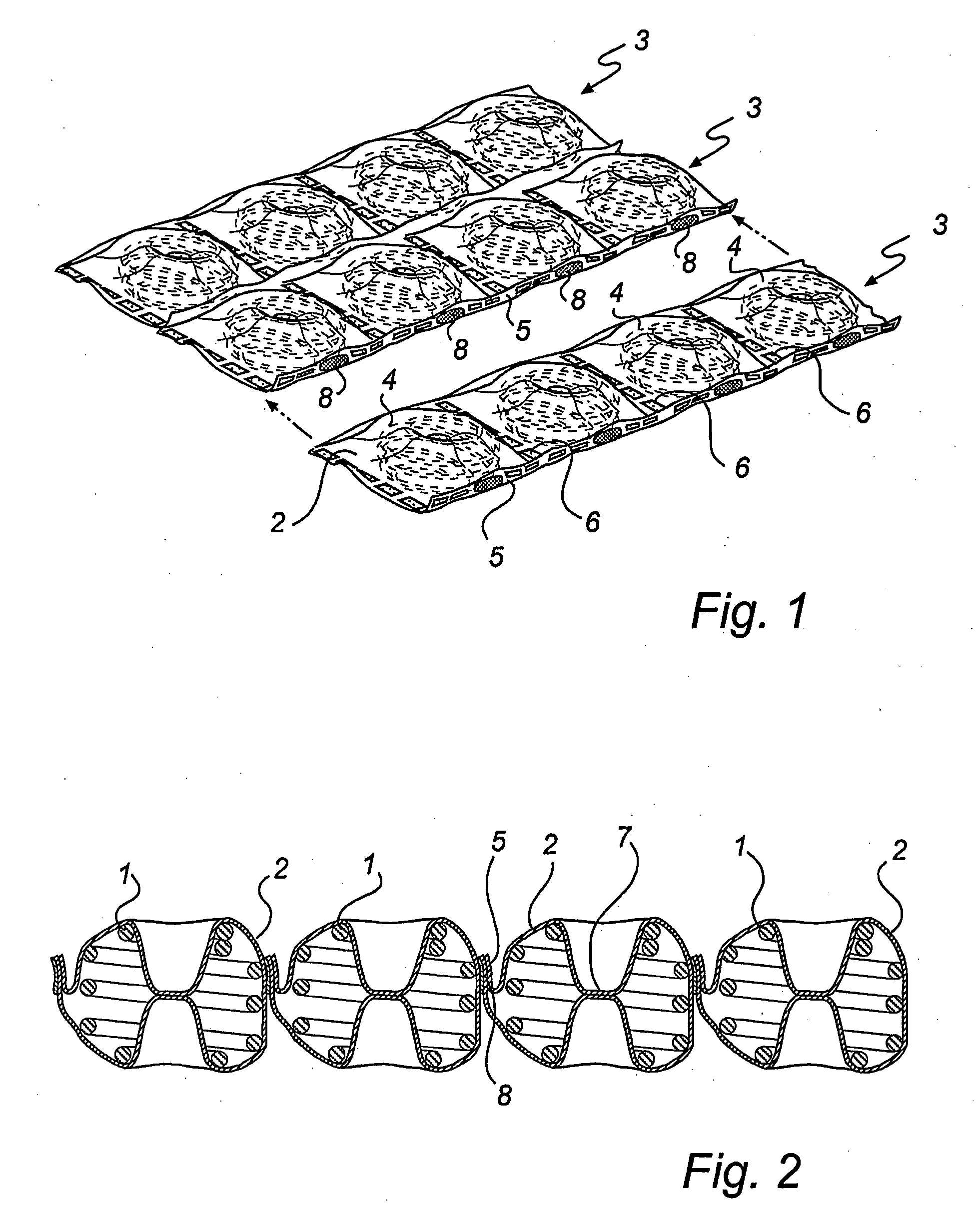 Thin Pocket Mattress, and Method and Device for Its Manufacturing