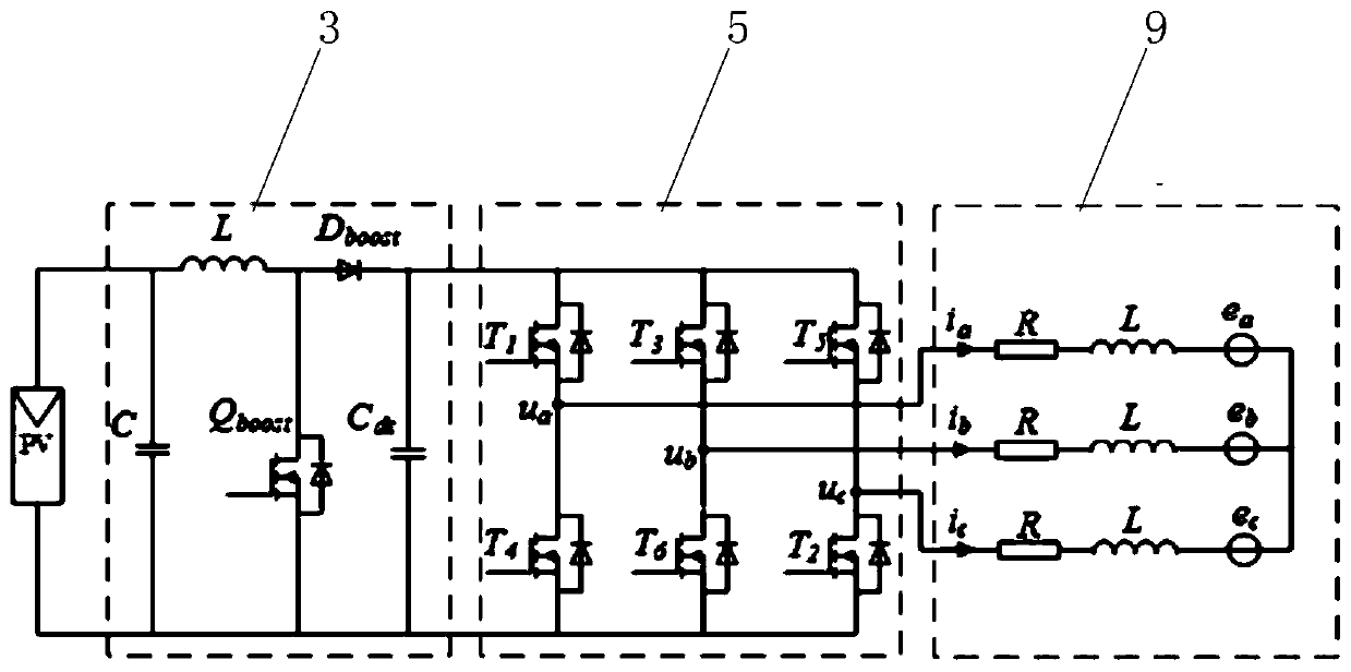 Photovoltaic inverter system of split type boosting and inverting circuit