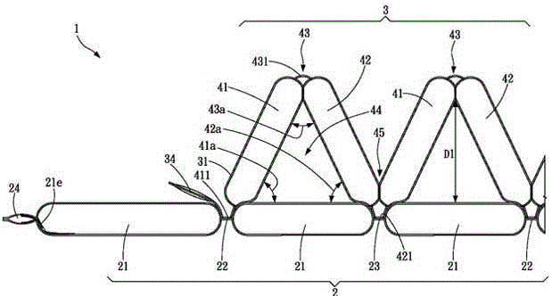 A buffer air column with a three-dimensional structure