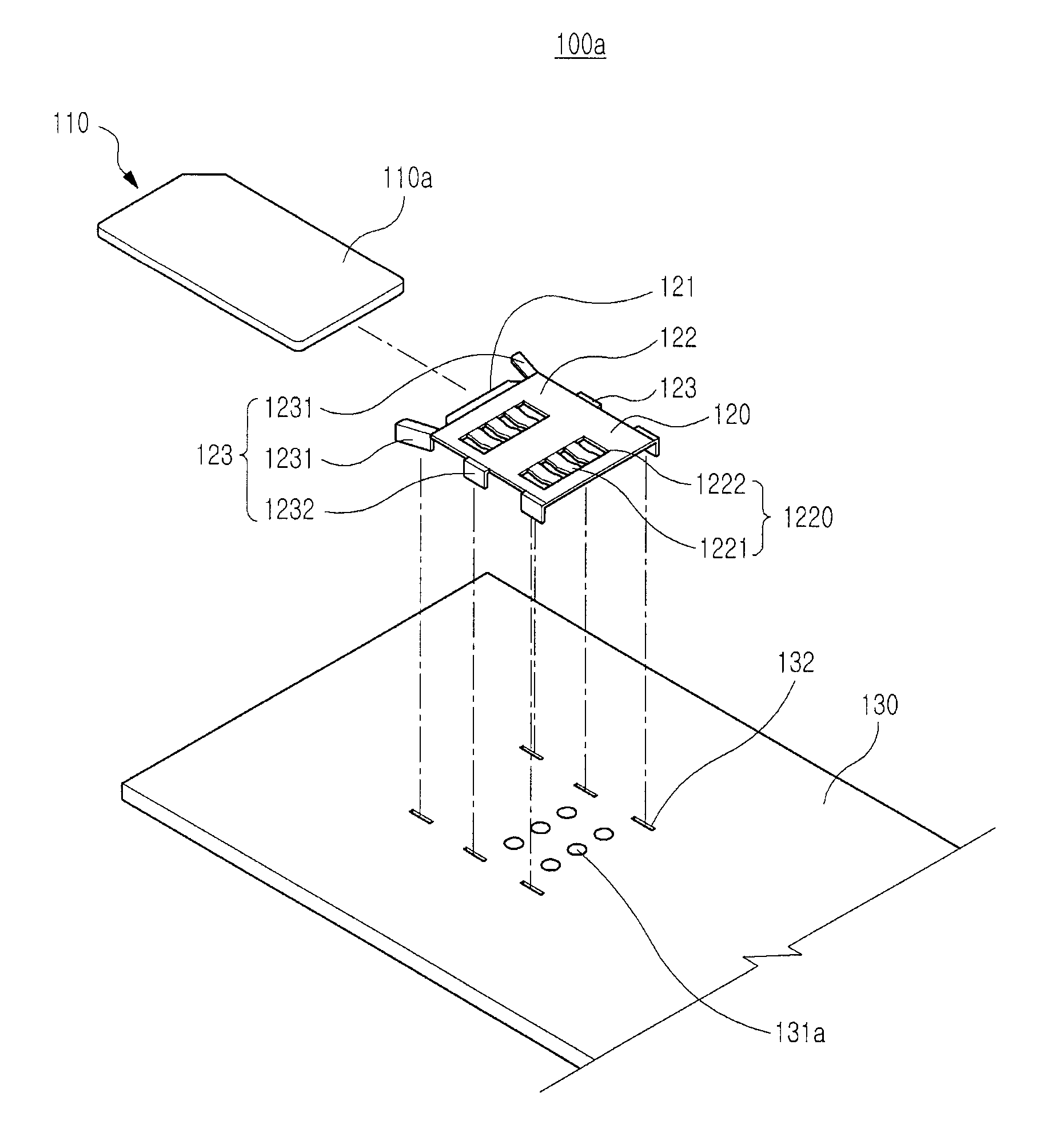 SIM card connecting device for portable electronic device
