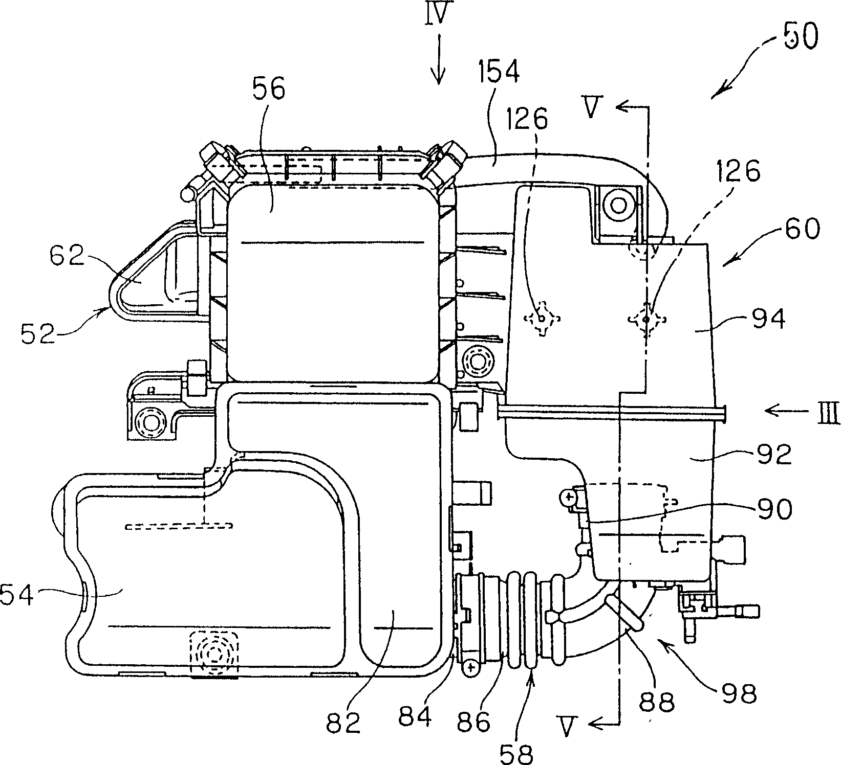 Air inlet structure for engine