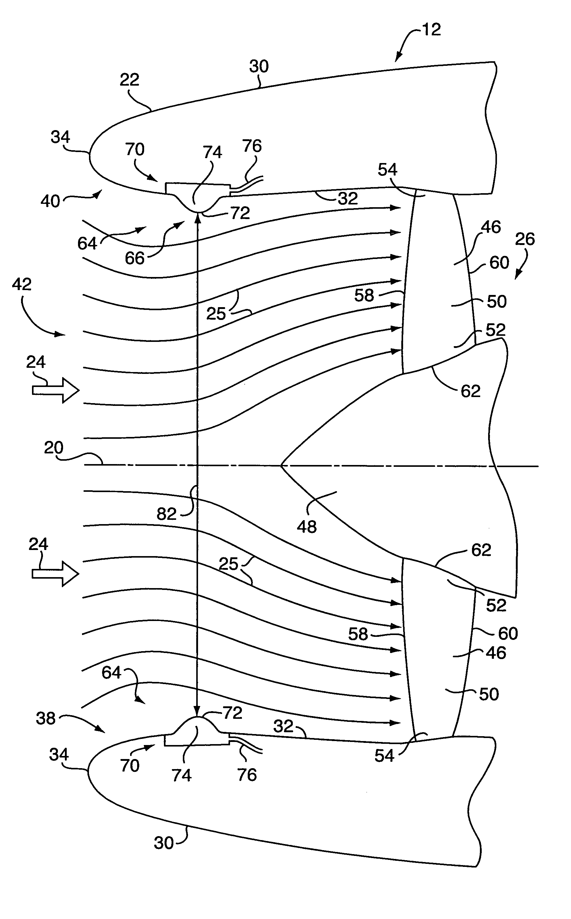 Gas turbine engine inlet with noise reduction features