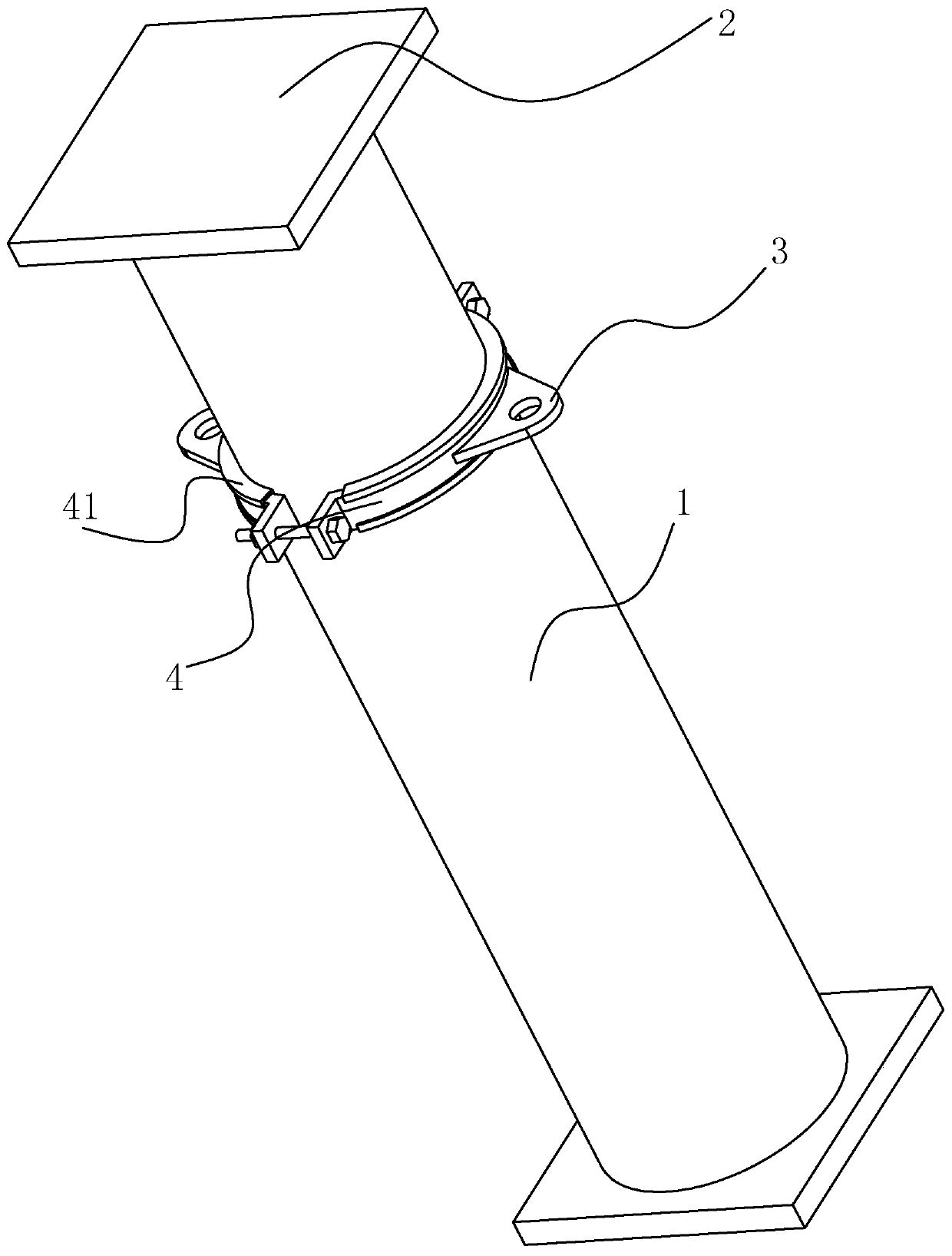 Post-cast strip supporting structure and construction method thereof