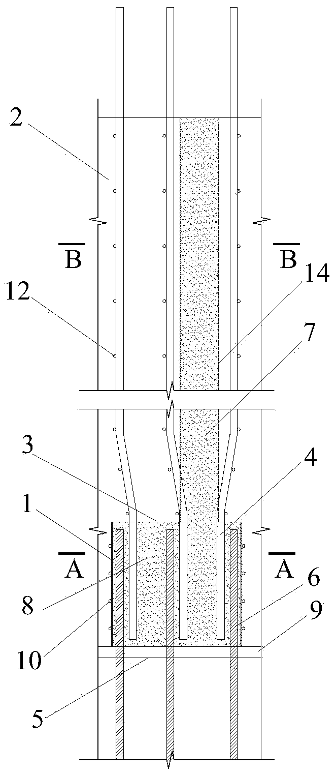 Constraining steel pipe lap joint structure for vertical prefabricated component