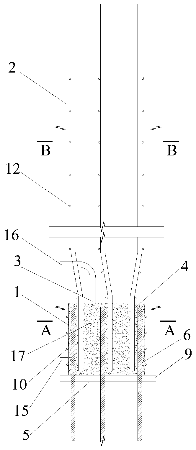 Constraining steel pipe lap joint structure for vertical prefabricated component