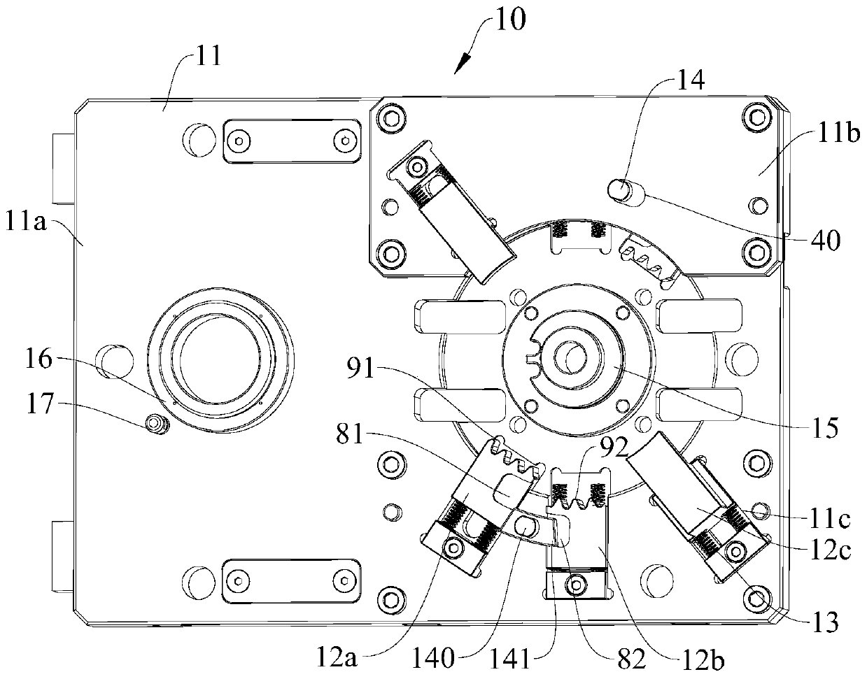 Jig, jacking structure and jig assembly