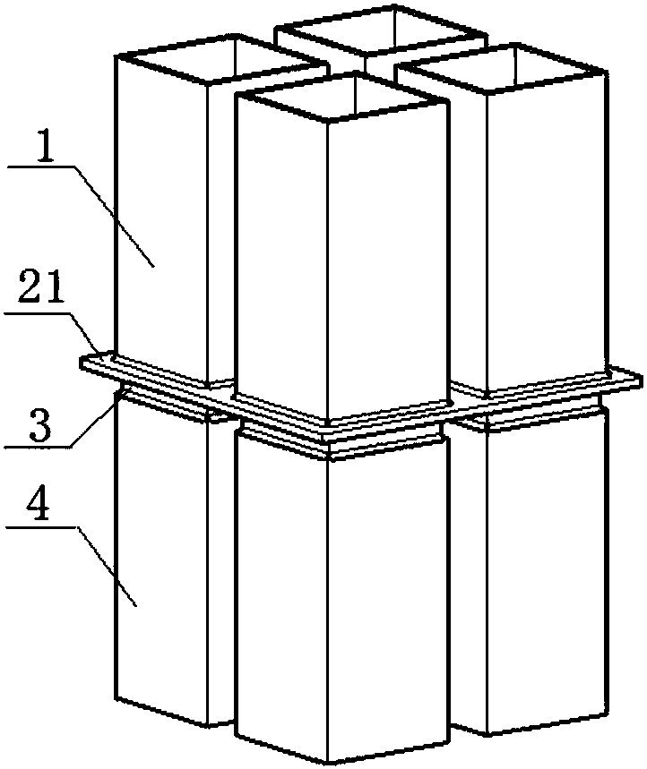 Modular steel frame connecting device and connecting method thereof