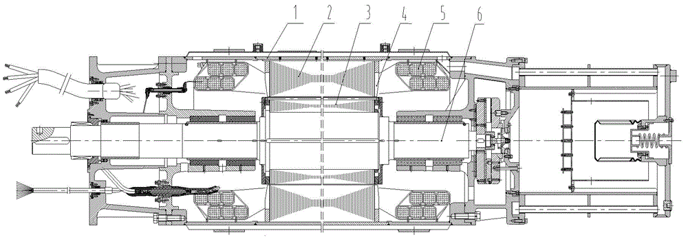 Water filling type submersible motor with improved stator iron core pressing rings