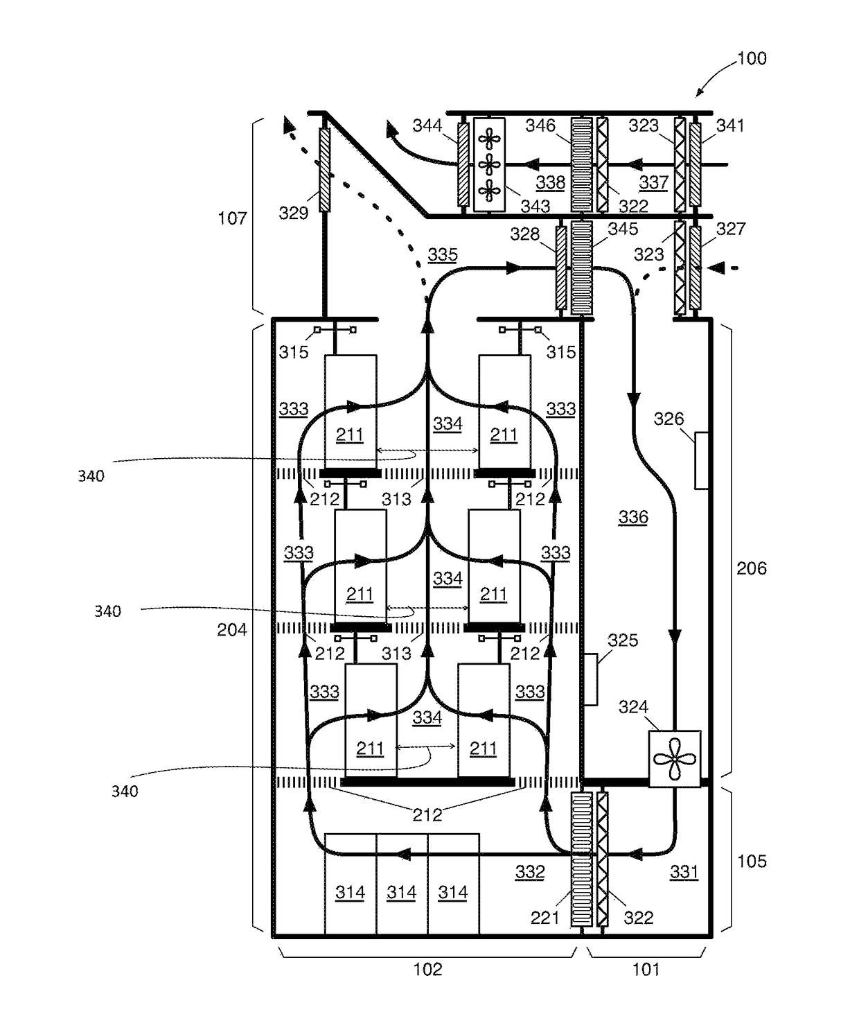 Energy efficient vertical data center