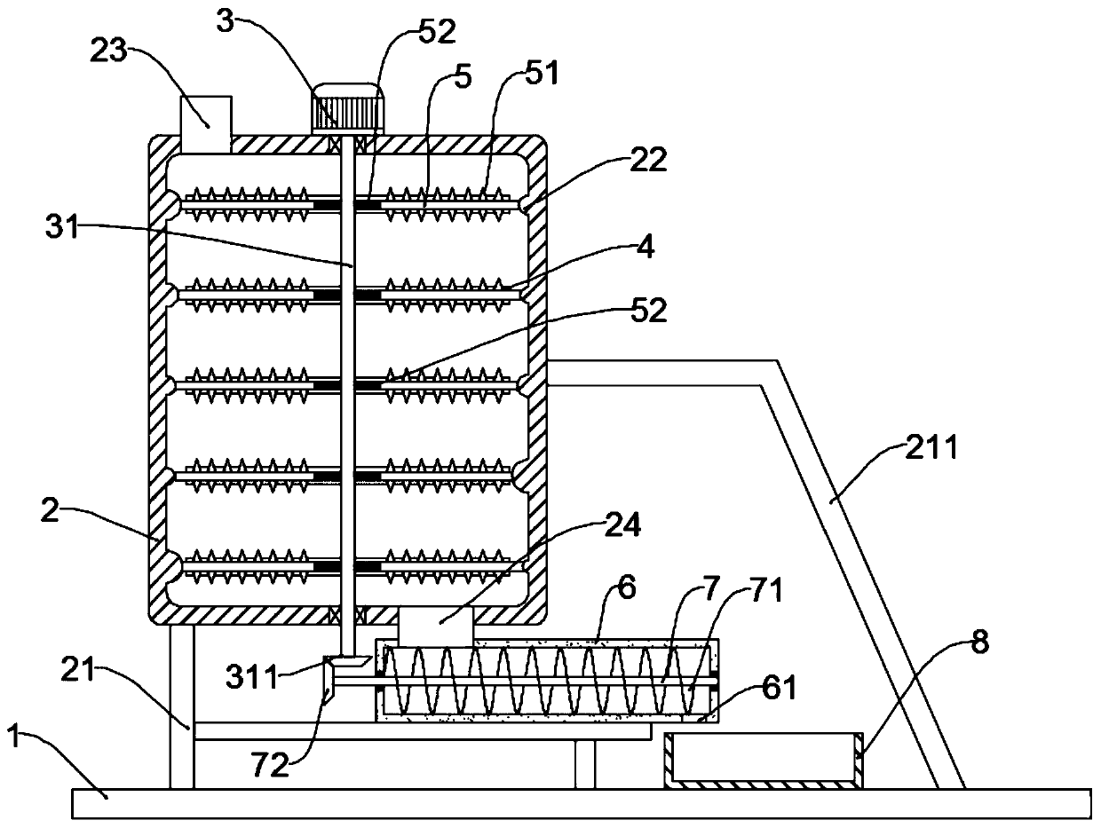 A multi-stage crushing feed processing device