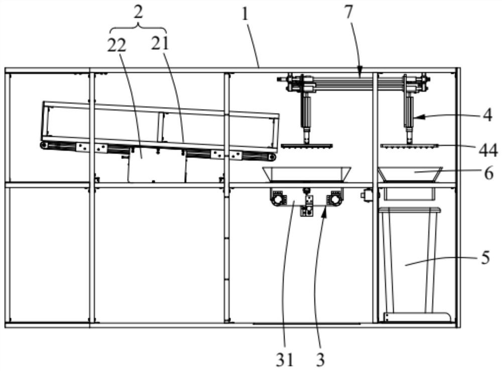 Automatic bag breaking machine and garbage classification device