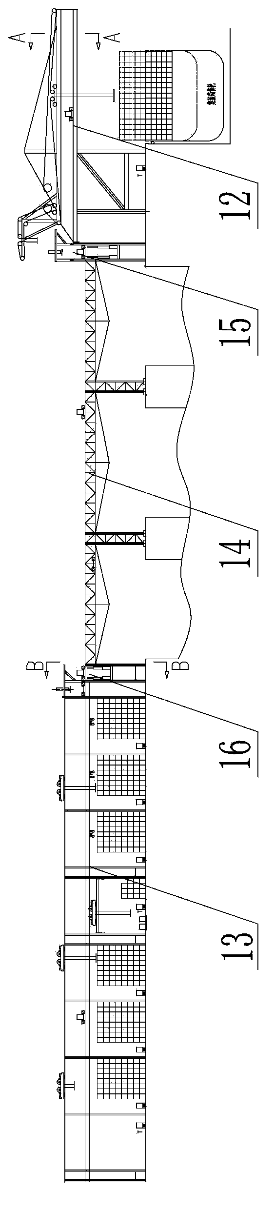 Loading and unloading process for cross-sea container and container loading and unloading system with cross-sea trestle