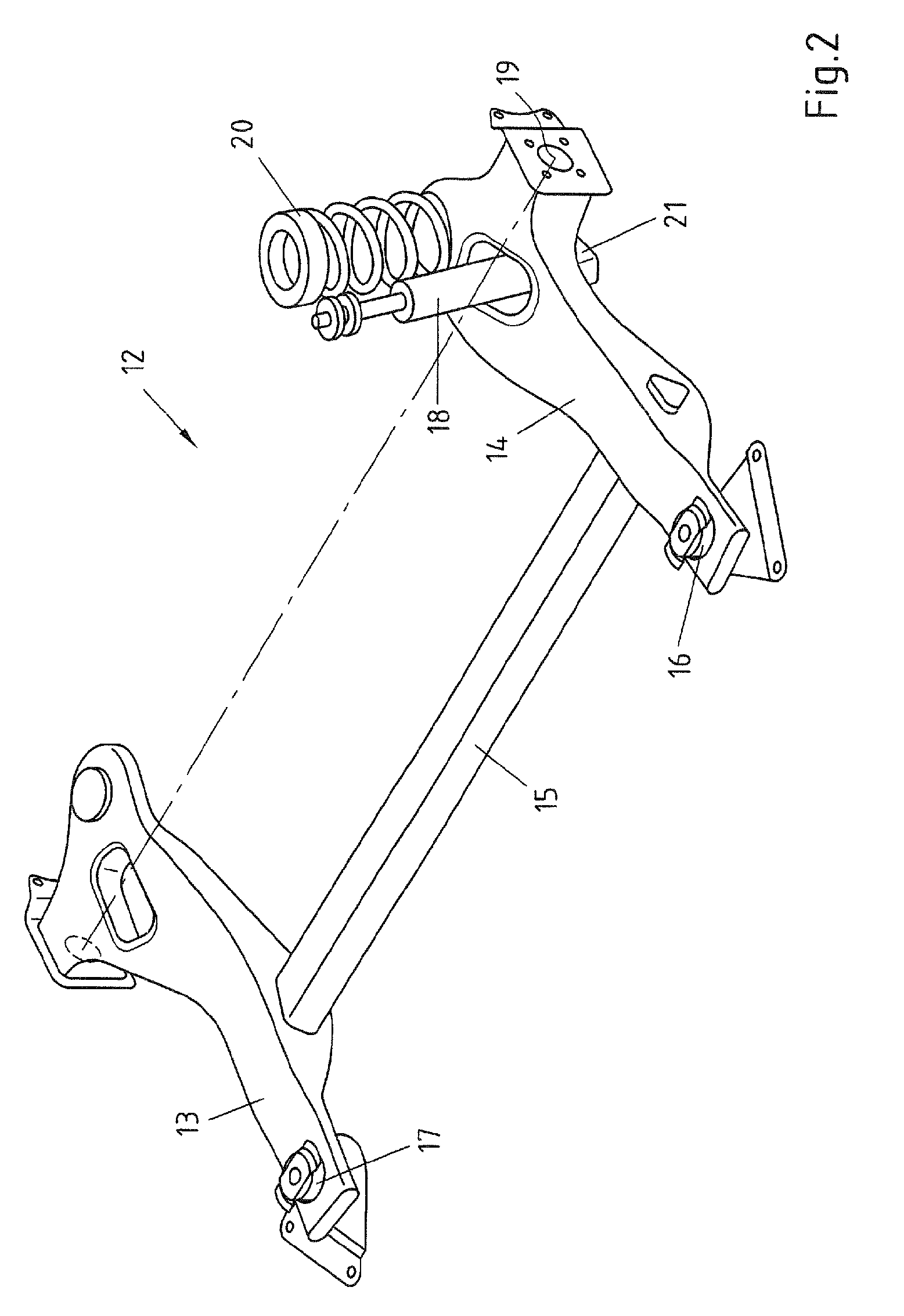 Vehicle chassis having modular rear axle construction