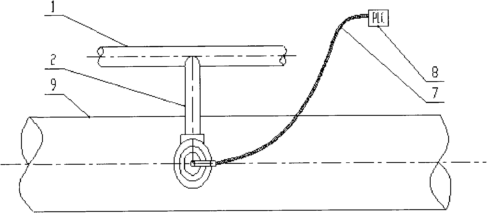 Device for cleaning dust deposited in pipeline