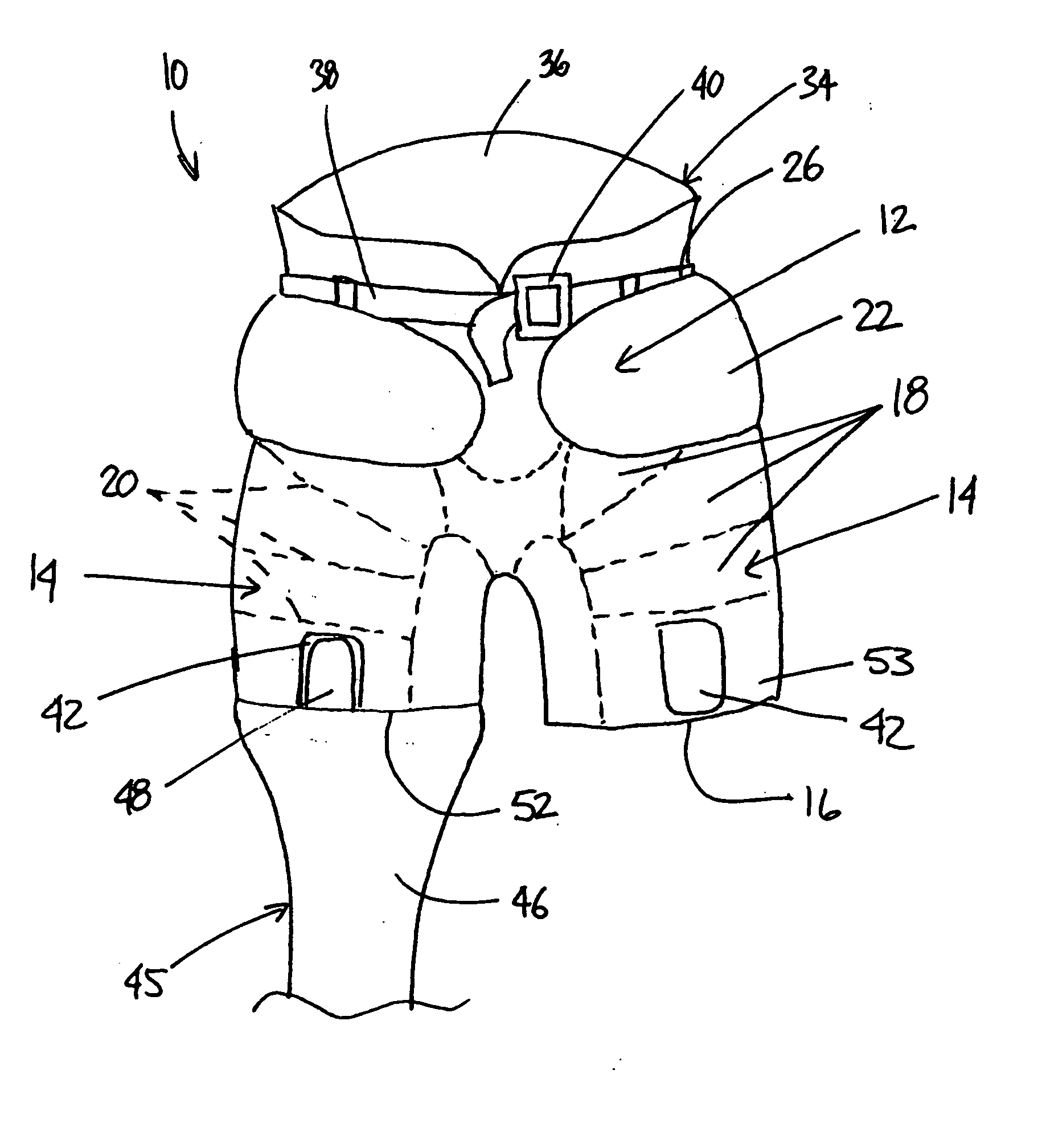 Sports pant with outer shell and sock attachment system
