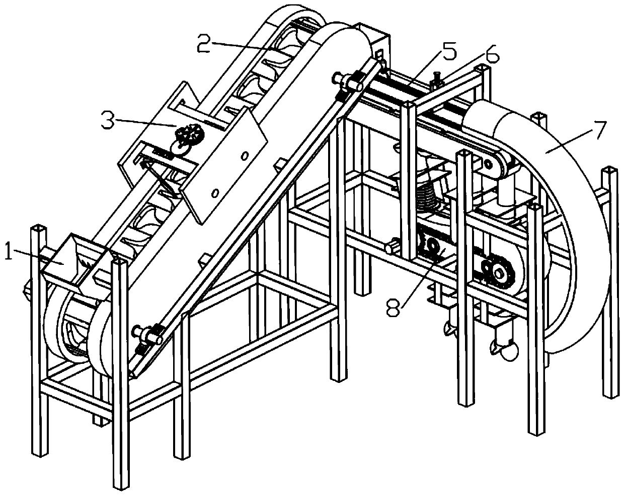 Broccoli directional conveying and fully automatic continuous cutting and coring production line